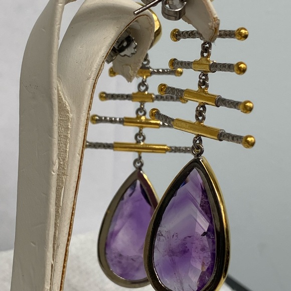 Amethyst earrings sterling silver - Picture 2 of 2